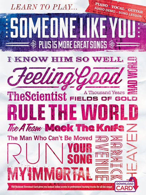 Learn To Play ''Someone Like You'' Plus 15 More Great Songs (Book/Audio)