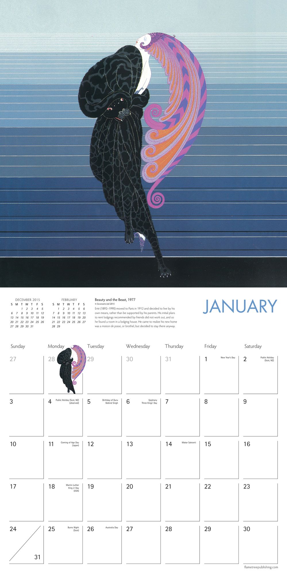 2016 Erte Wall Calendar