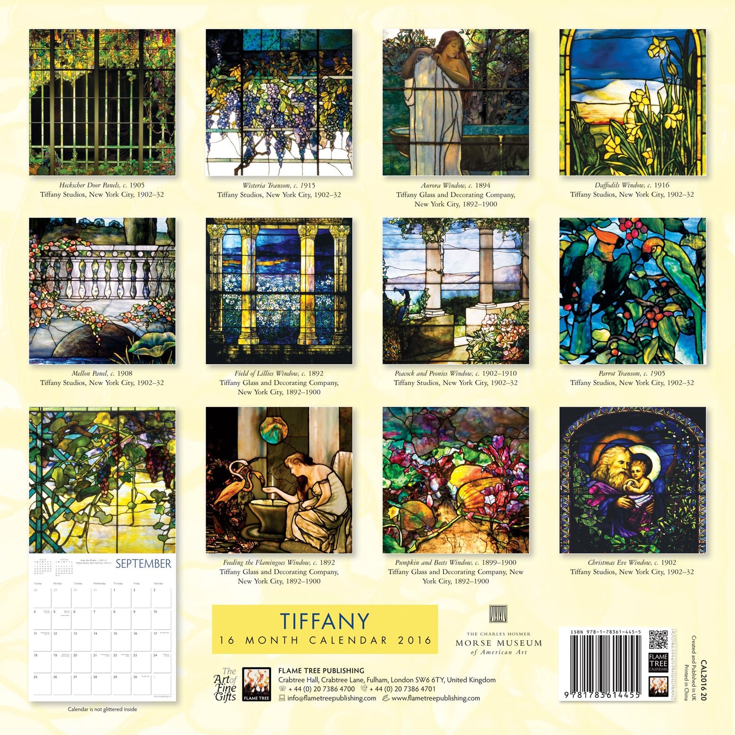 2016 Tiffany Wall Calendar