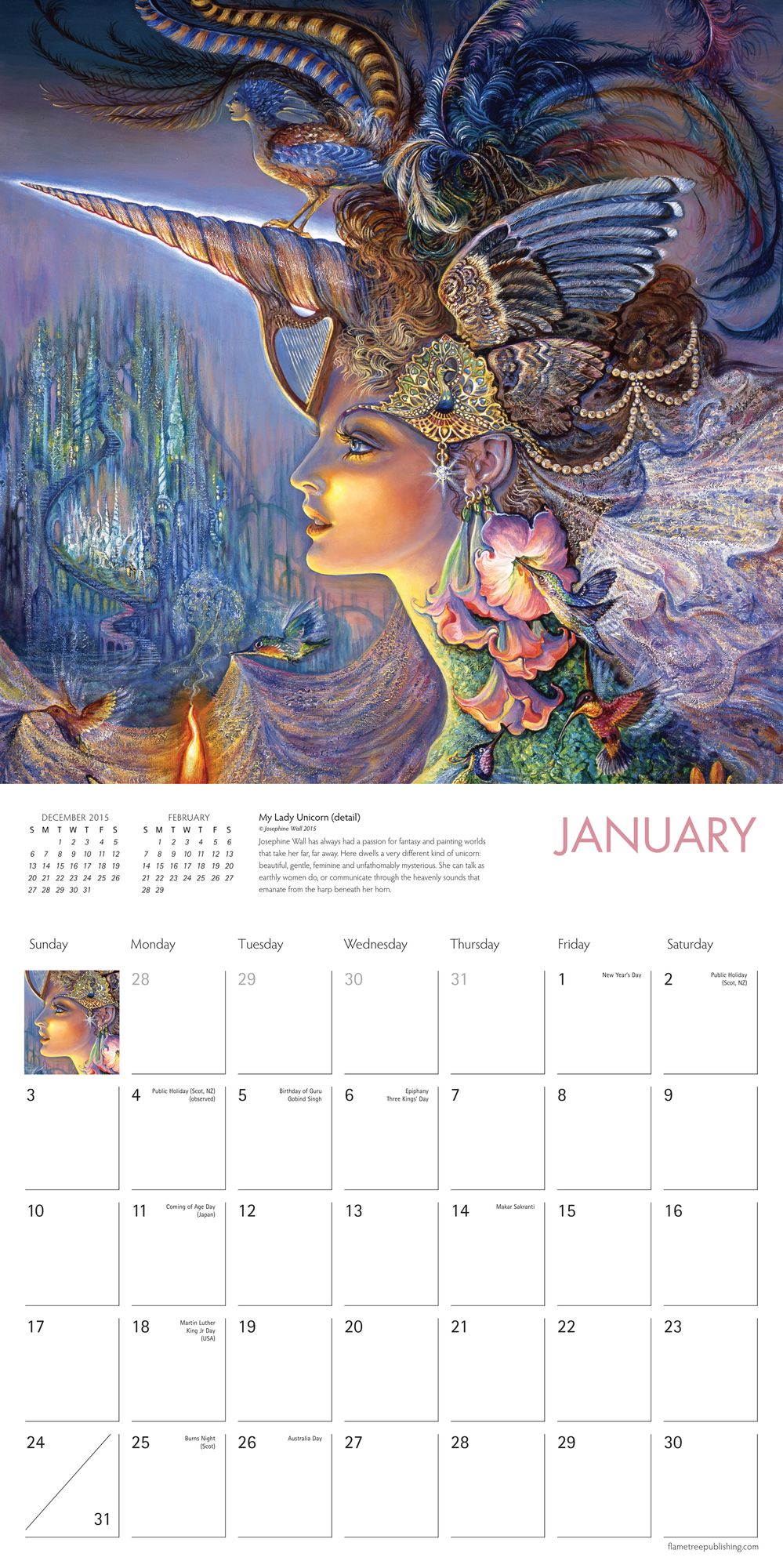 2016 Celestial Journeys by Josephine Wall Calendar