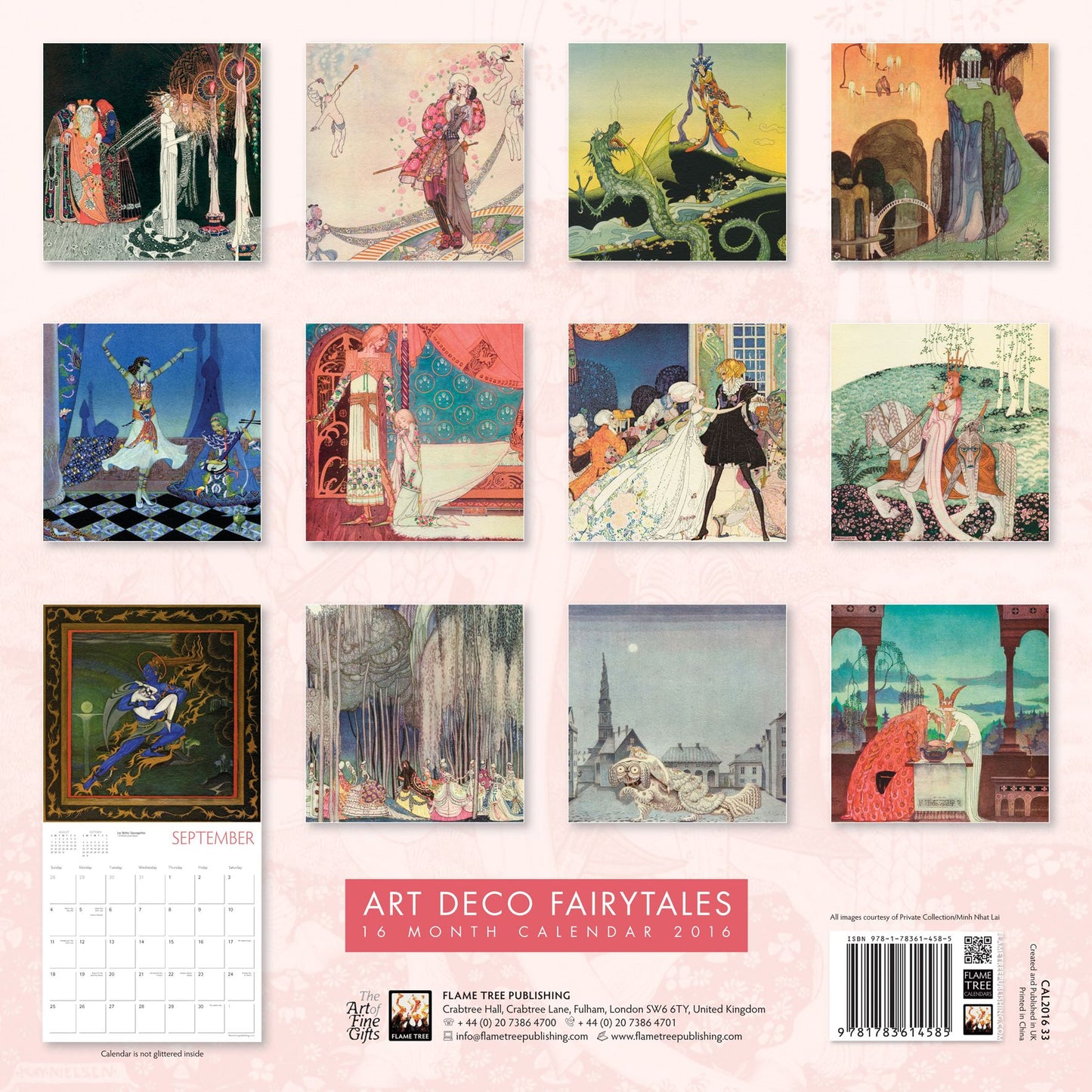 2016 ART DECO FAIRYTALES WALL CALENDAR