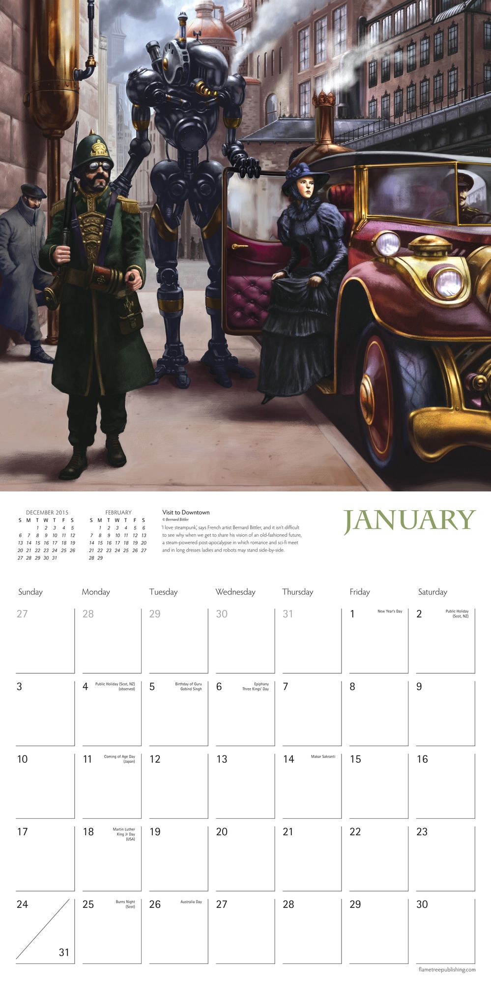 2016 STEAMPUNK WALL CALENDAR