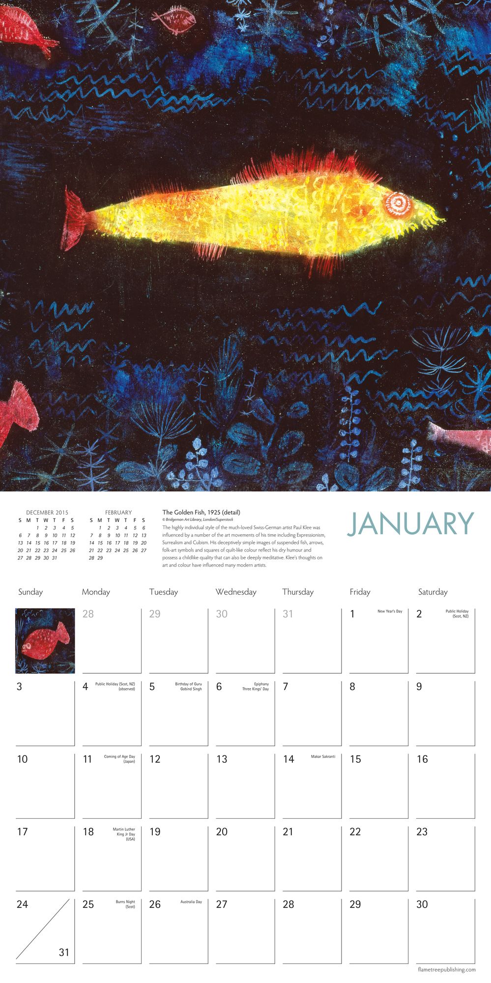 2016 Paul Klee Wall Calendar