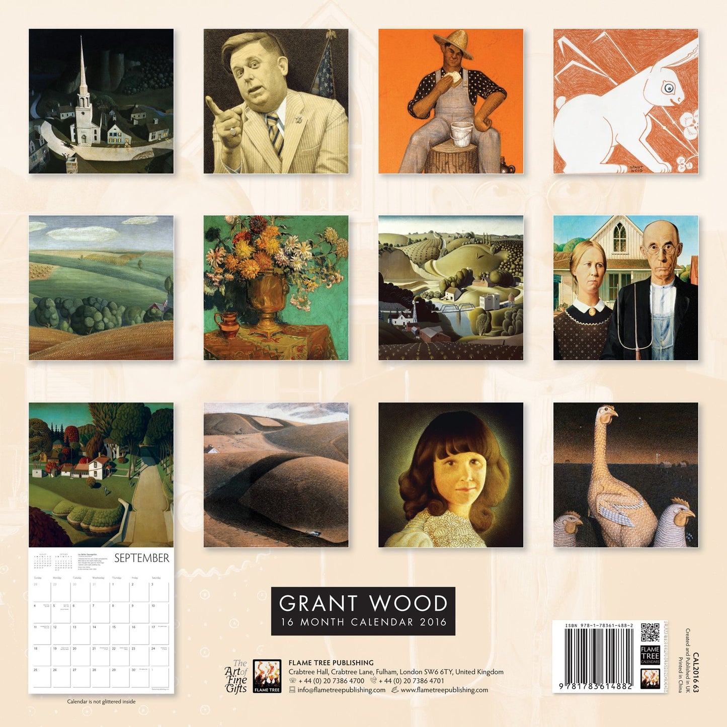 2016 Grant Wood Wall Calendar