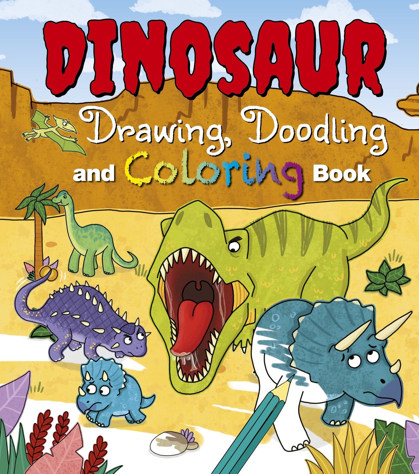 Dinosaur Drawing, Doodling and Coloring Book