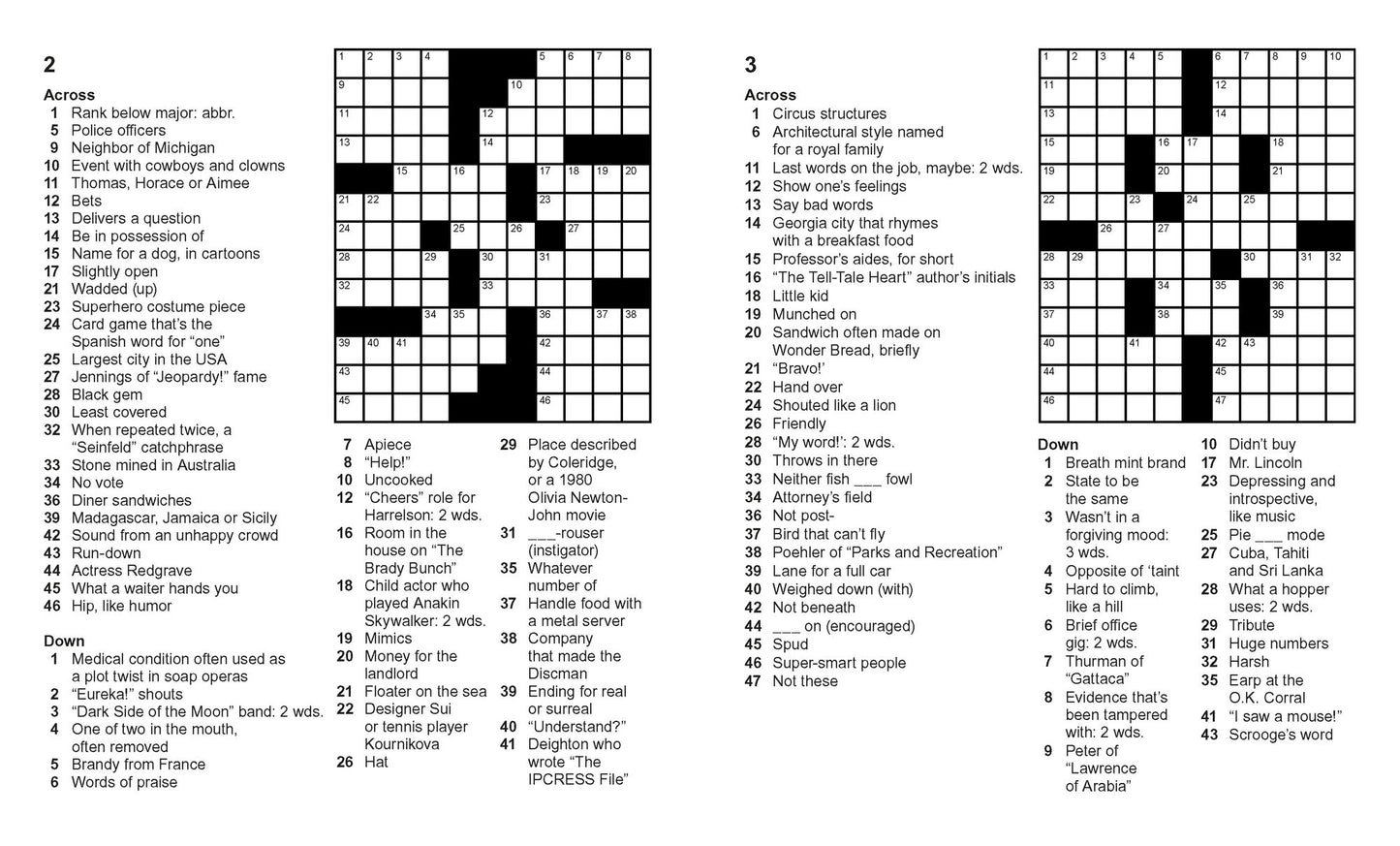 Large Print Crosswords