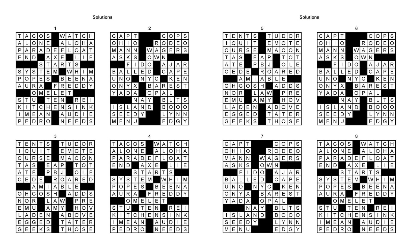 Large Print Crosswords