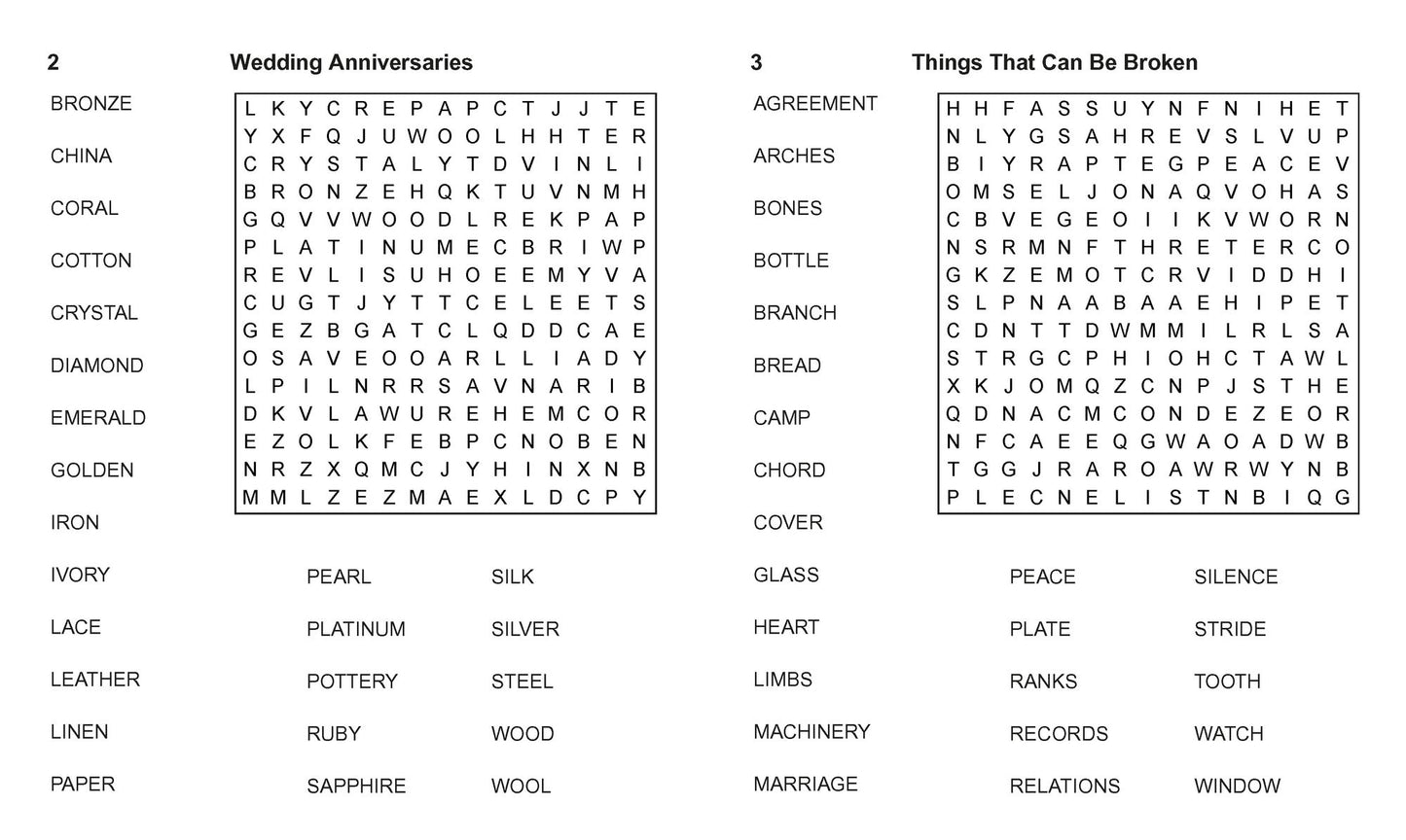 Large Print Wordsearch