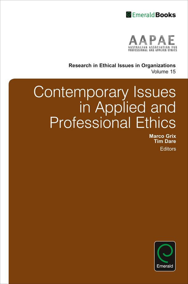 Contemporary Issues in Applied and Professional Ethics
