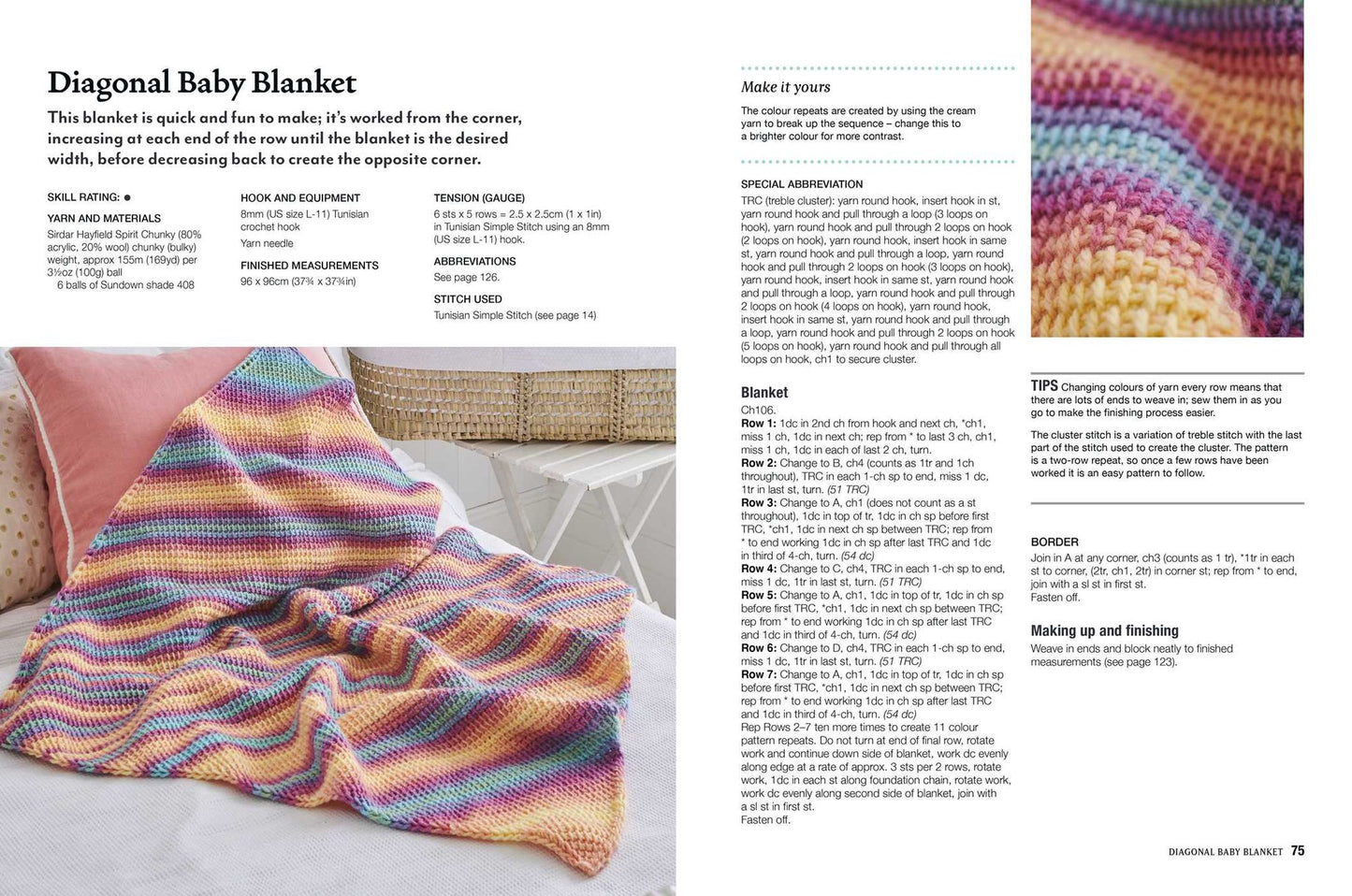 Tunisian Crochet for Beginners: 30 projects to make: Patterns for beautifully textured accessories, decorations, blankets, and more