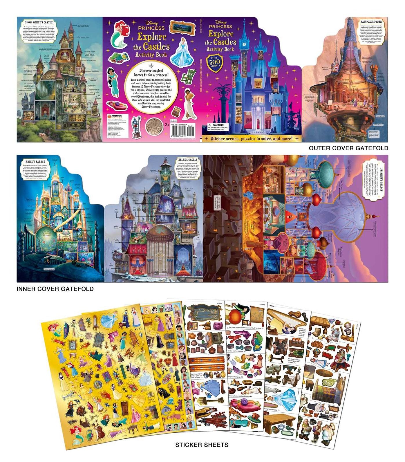Disney Princess: Explore the Castles Activity Book: Explore 10 Disney Princess Homes with Over 500 Stickers
