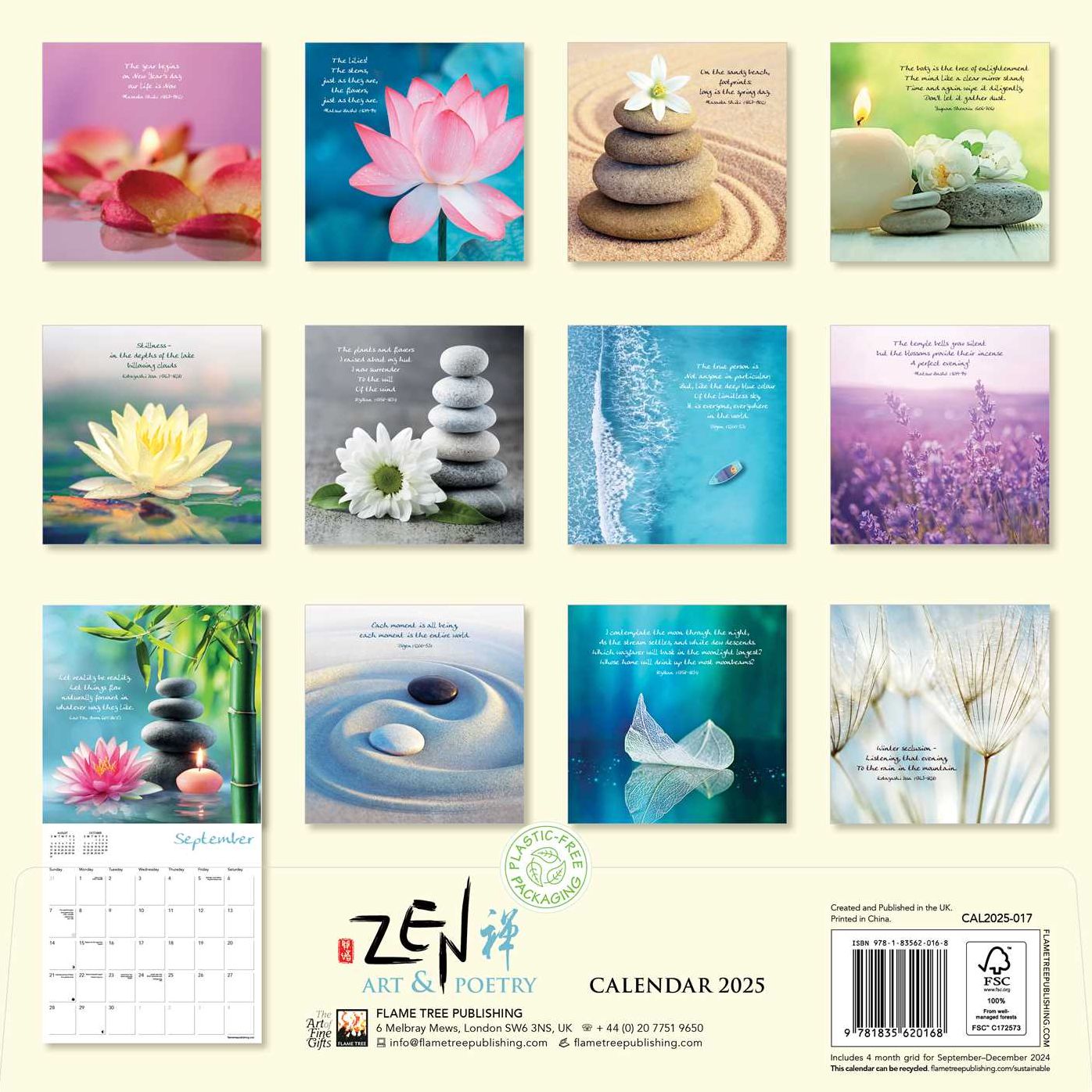 Zen Art & Poetry Wall Calendar 2025 (Art Calendar)