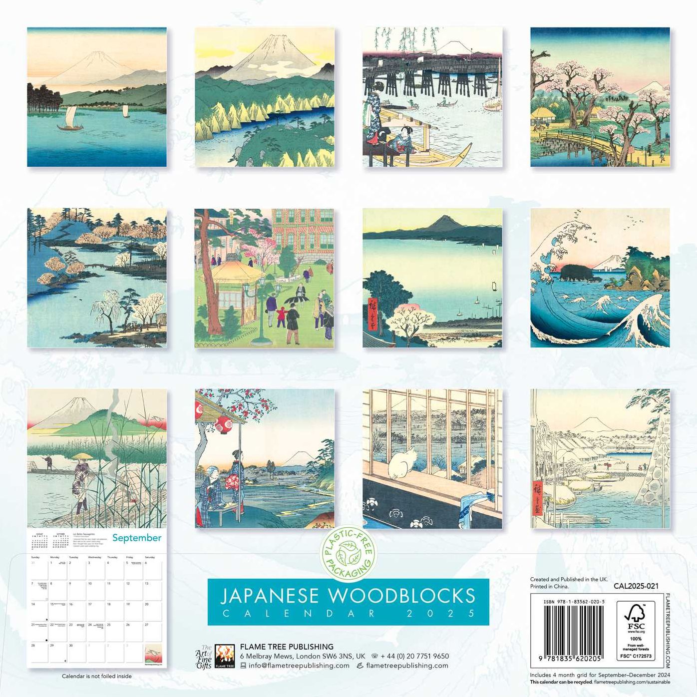 Japanese Woodblocks Wall Calendar 2025 (Art Calendar)