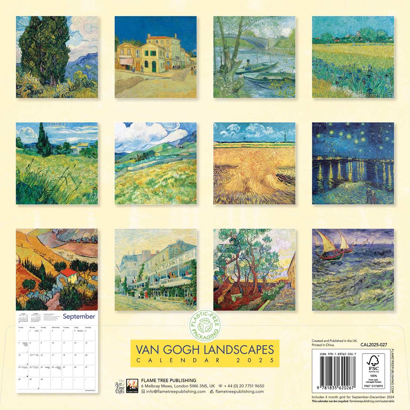 2025 Vincent van Gogh Landscapes Wall Calendar (Art Calendar)