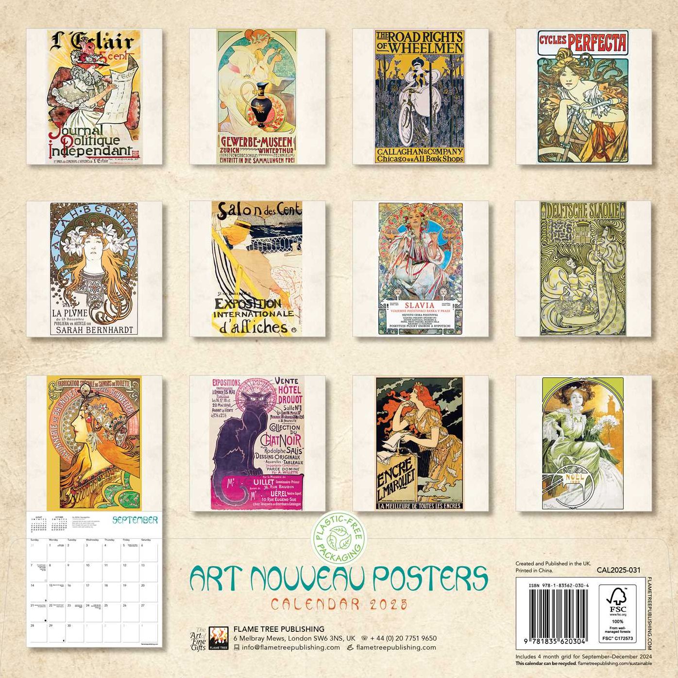 2025 Art Nouveau Posters Wall Calendar (Art Calendar)