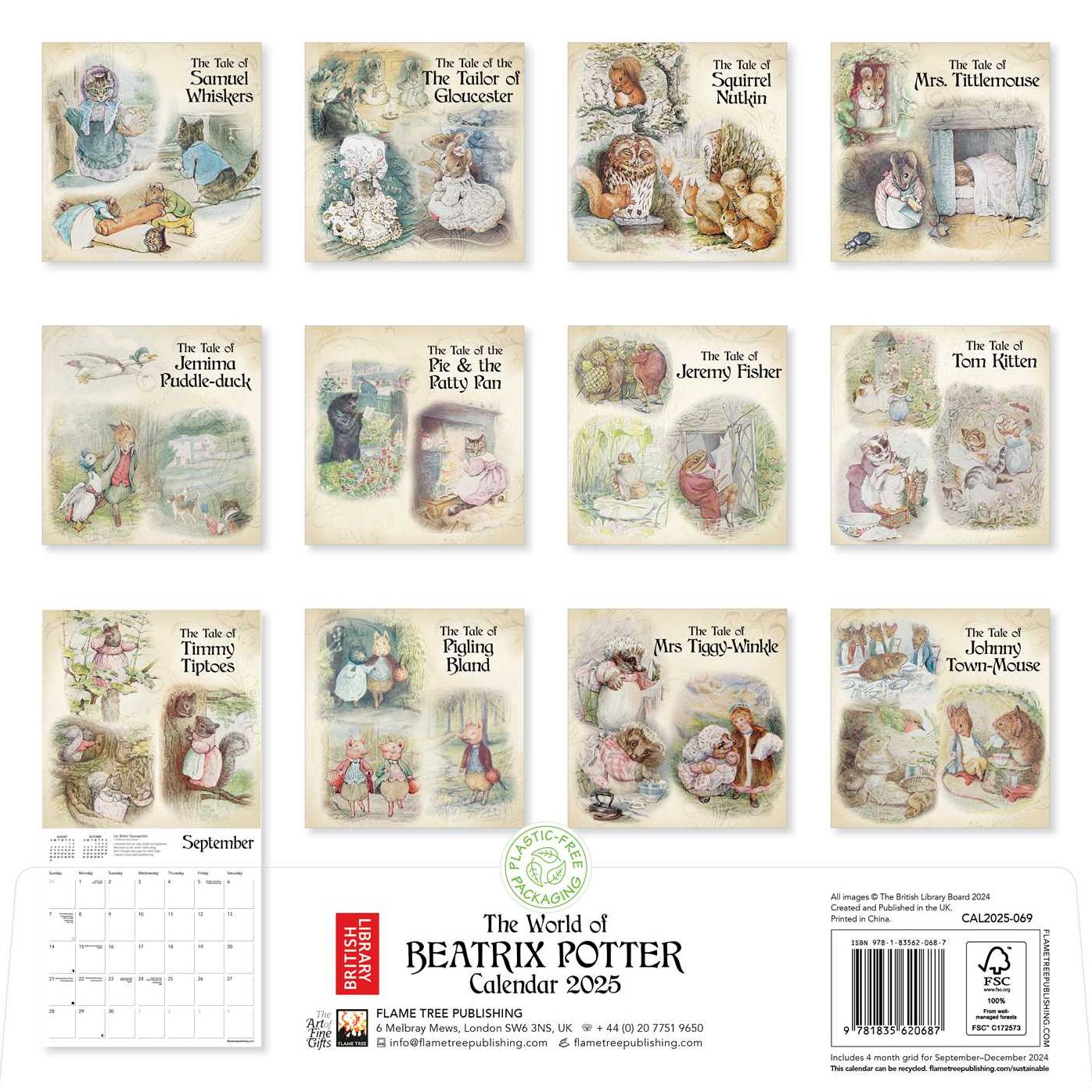 British Library: Beatrix Potter Wall Calendar 2025 (Art Calendar)