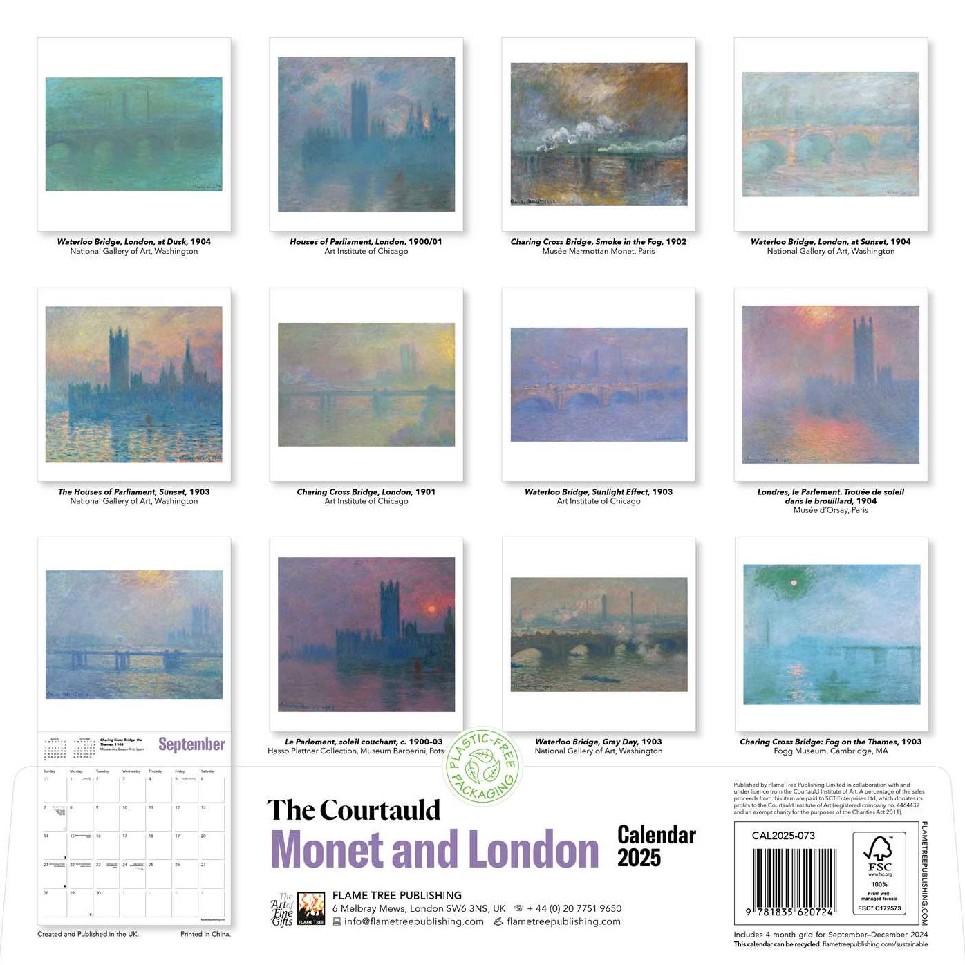 The Courtauld: Monet and London Wall Calendar 2025 (Art Calendar)
