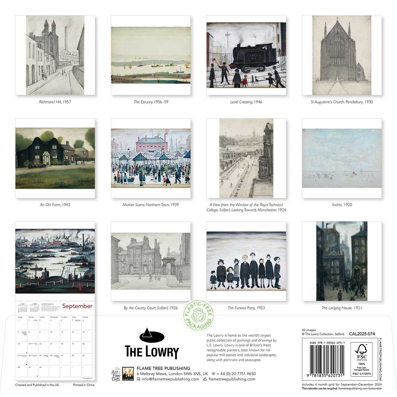 L.S. Lowry Wall Calendar 2025 (Art Calendar)
