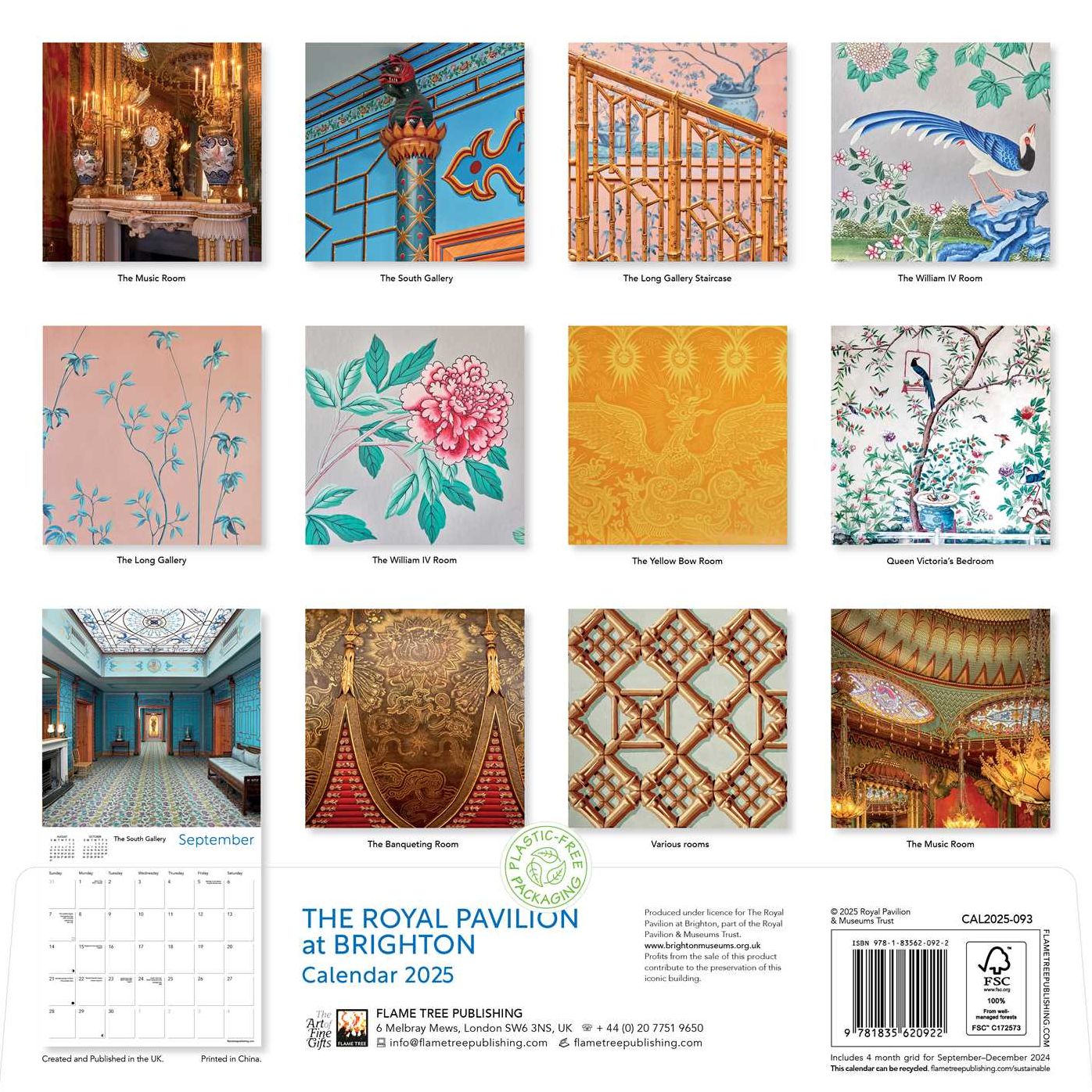 Royal Pavilion Brighton Wall Calendar 2025 (Art Calendar)