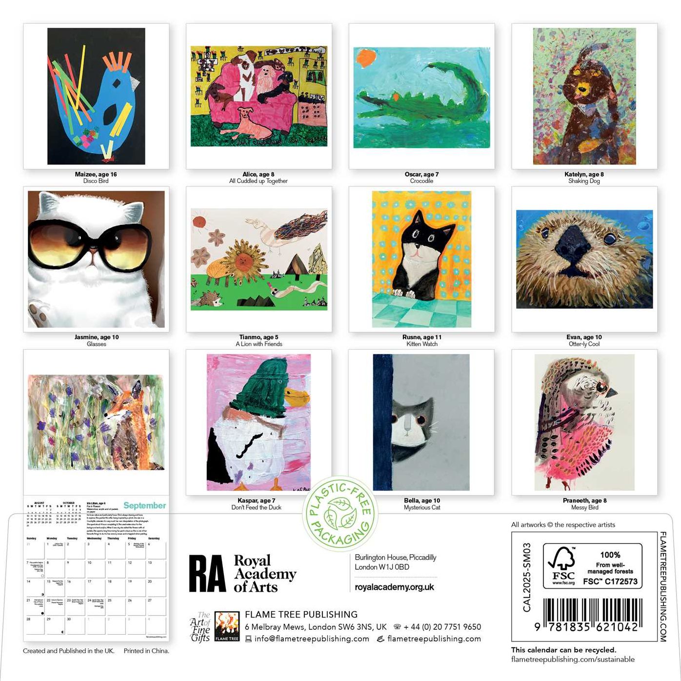 Royal Academy of Arts: Young Artists Mini Wall Calendar 2025 (Art Calendar)