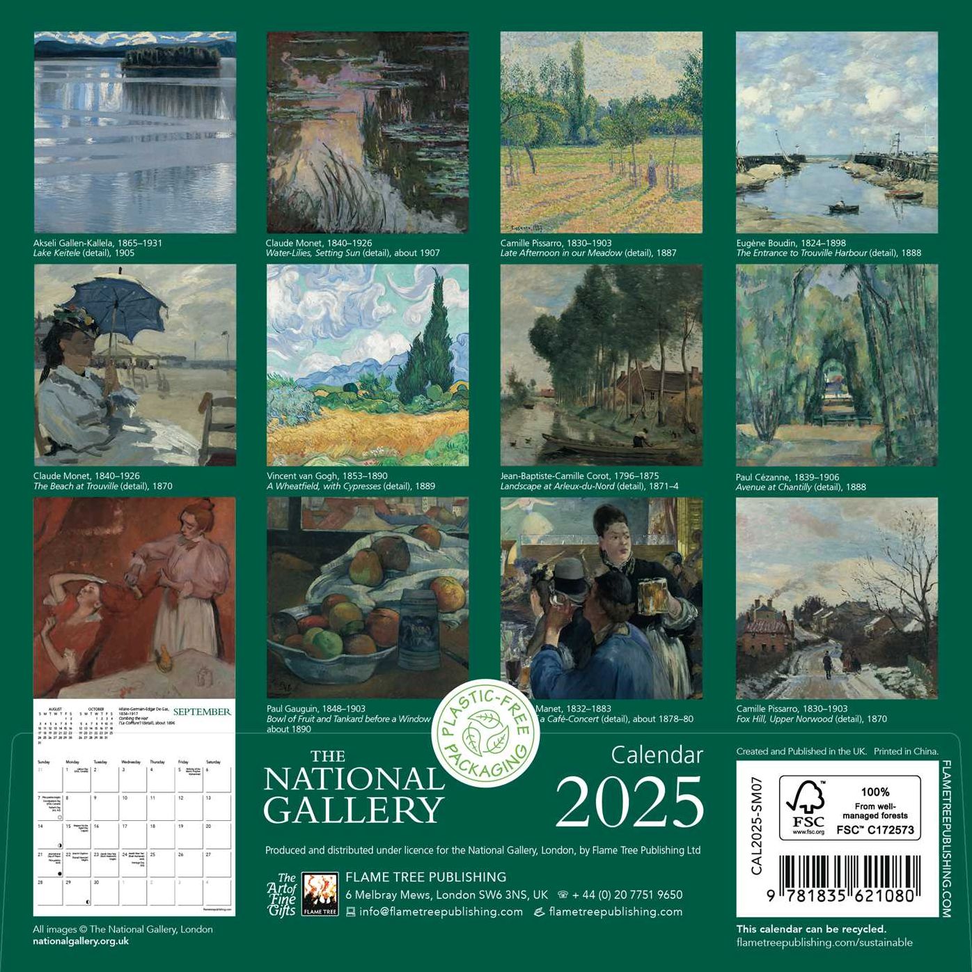 The National Gallery Mini Wall Calendar 2025 (Art Calendar)