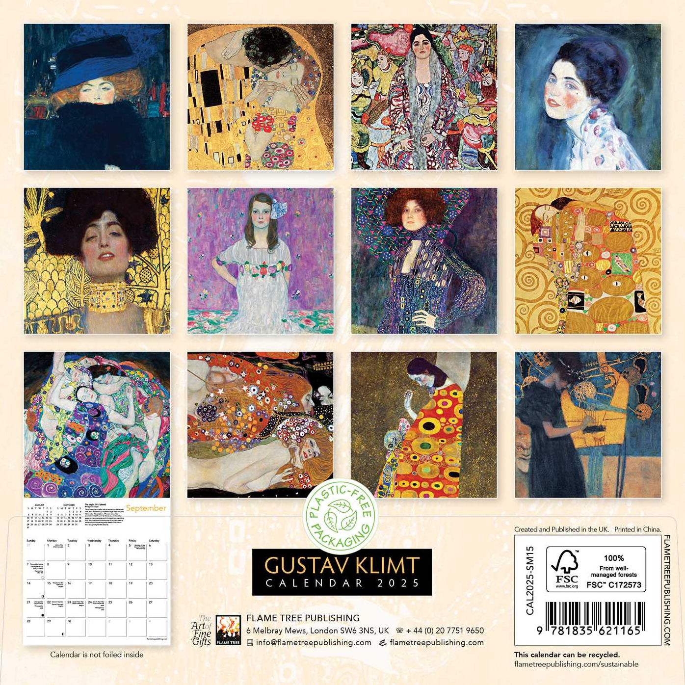 Gustav Klimt Mini Wall Calendar 2025 (Art Calendar)