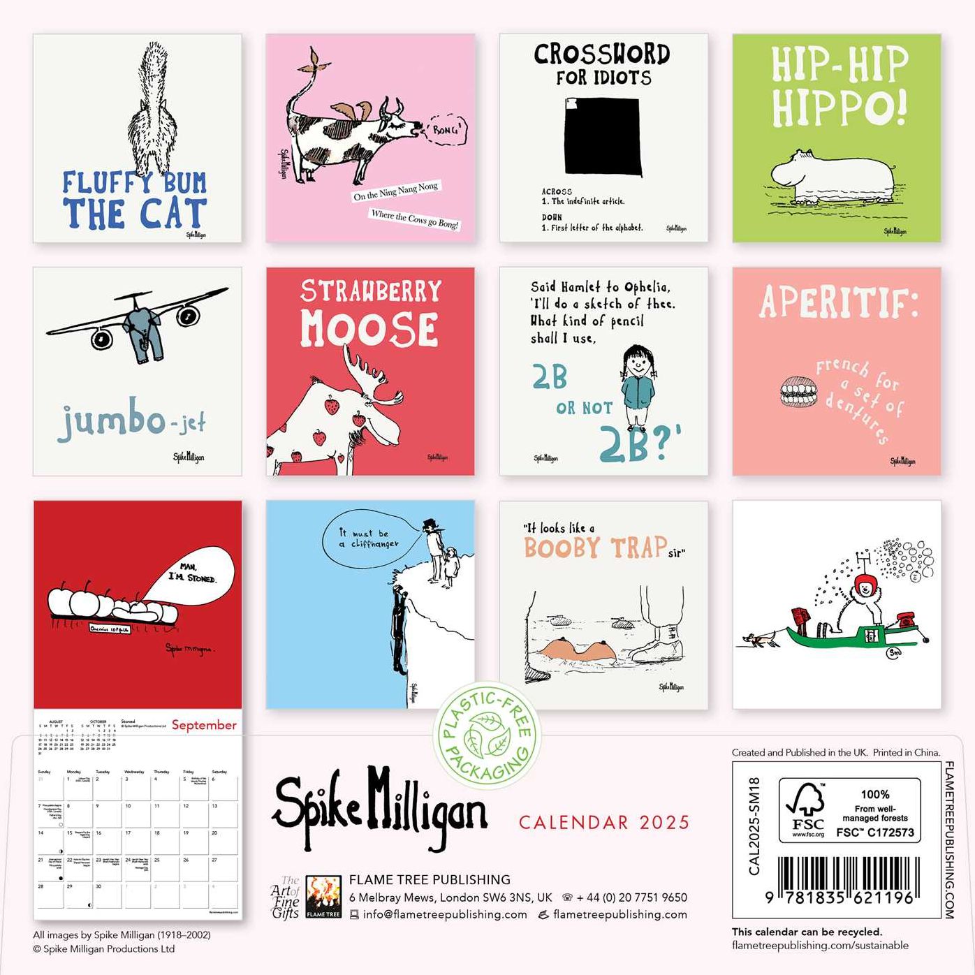 Spike Milligan Mini Wall Calendar 2025 (Art Calendar)