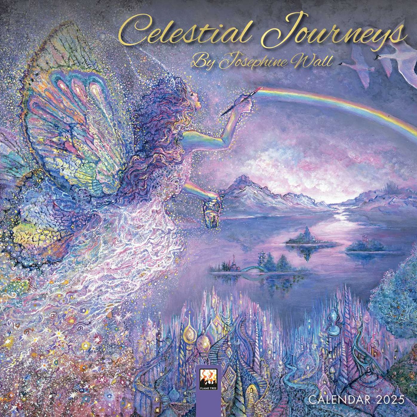 Celestial Journeys by Josephine Wall Mini Wall Calendar 2025 (Art Calendar)