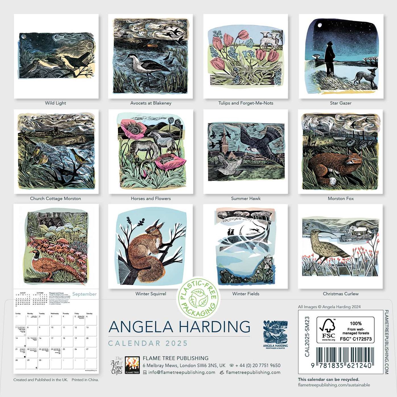 Angela Harding Mini Wall calendar 2025 (Art Calendar)