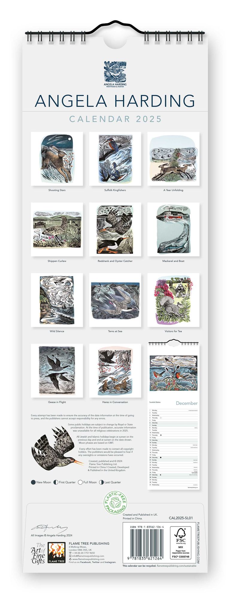 Angela Harding Slim Calendar 2025 (Art Calendar)