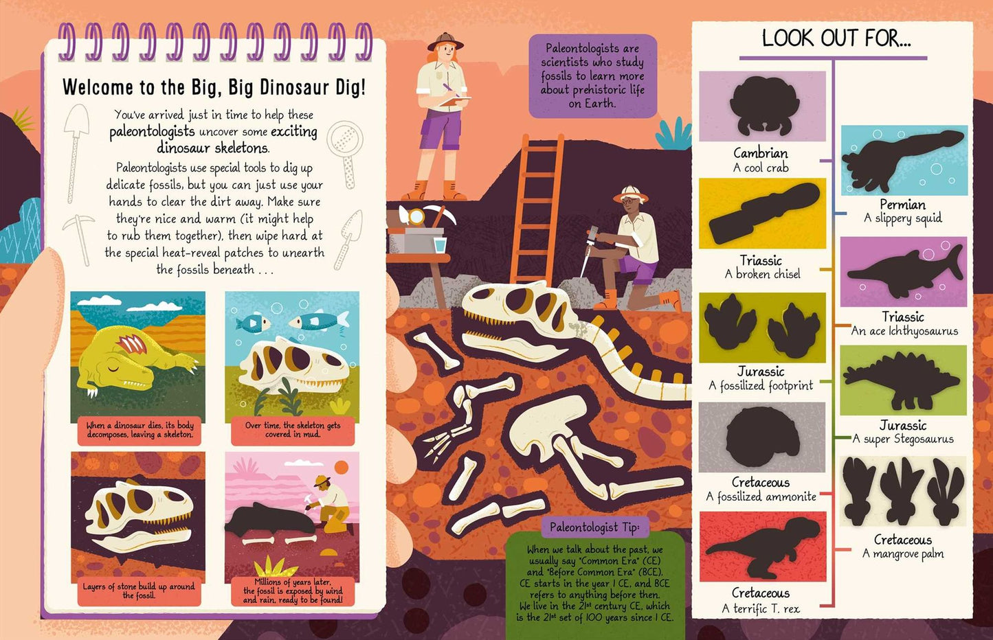 The Big, Big Dinosaur Dig: Discover Secrets of the Past with Interactive Heat-Reveal Patches to Find Fossils