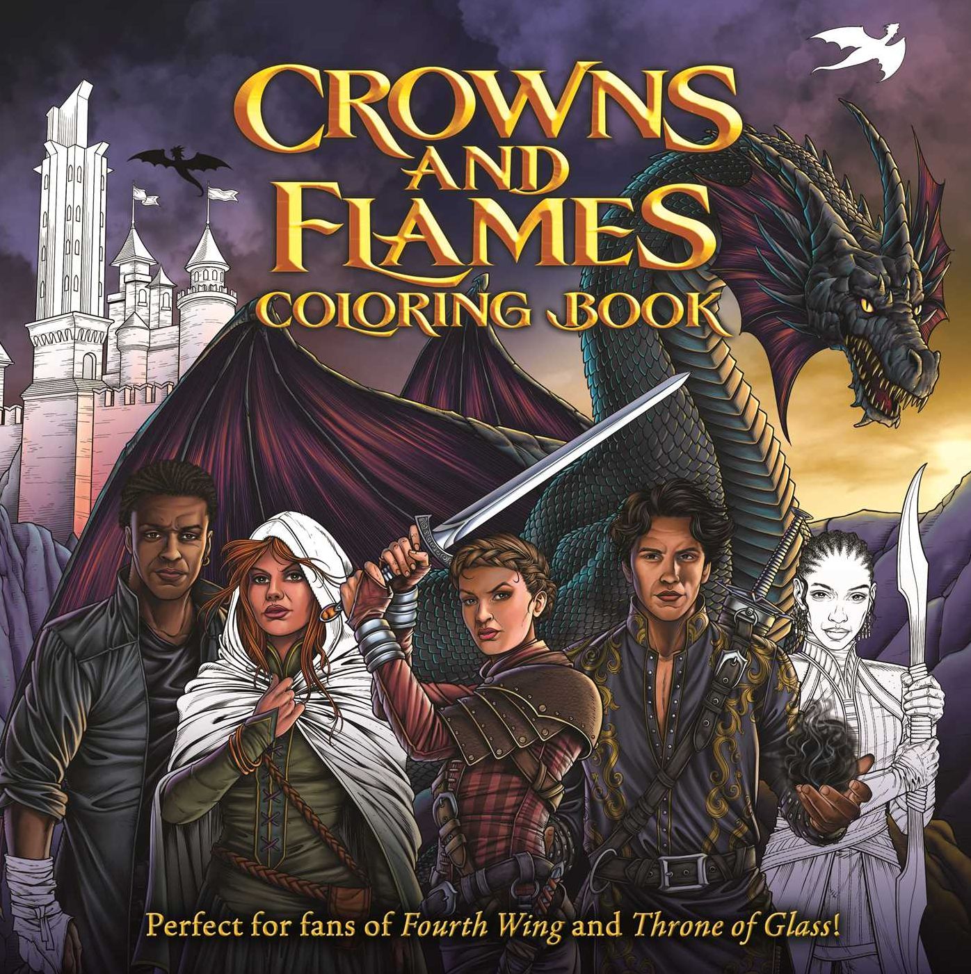 Crowns and Flames Coloring Book: Perfect for Fans of Fourth Wing & Throne of Glass