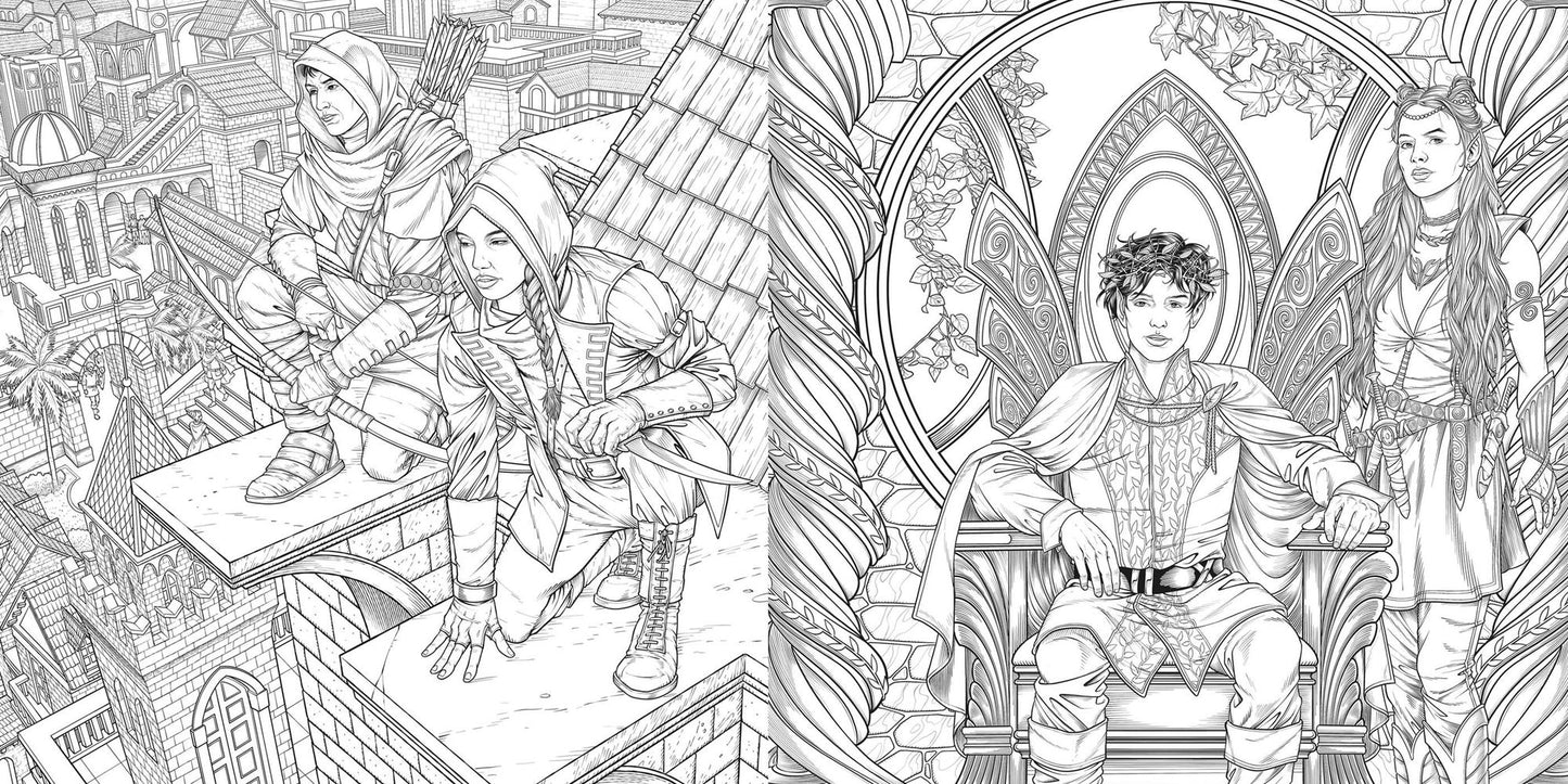 Crowns and Flames Coloring Book: Perfect for Fans of Fourth Wing & Throne of Glass