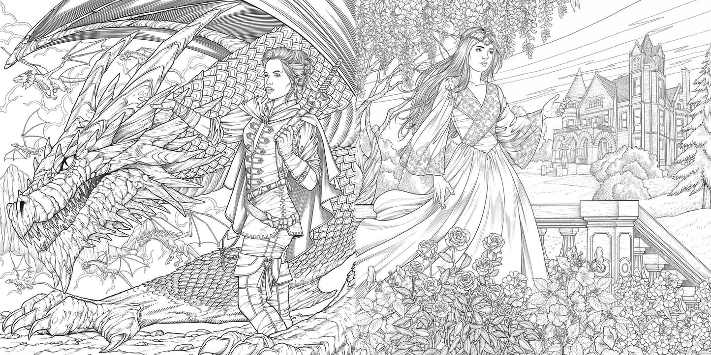 Crowns and Flames Coloring Book: Perfect for Fans of Fourth Wing & Throne of Glass