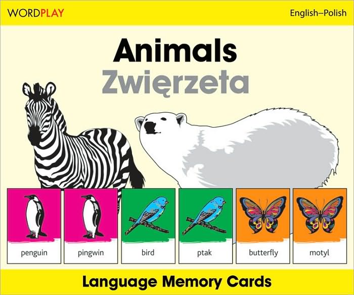 WordPlay Language Memory Cards - Animals (English-Polish)