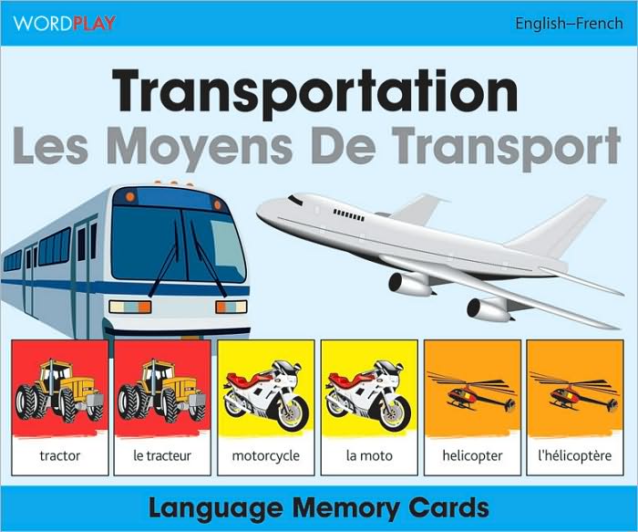 WordPlay Language Memory Cards-Transportation (English-French)