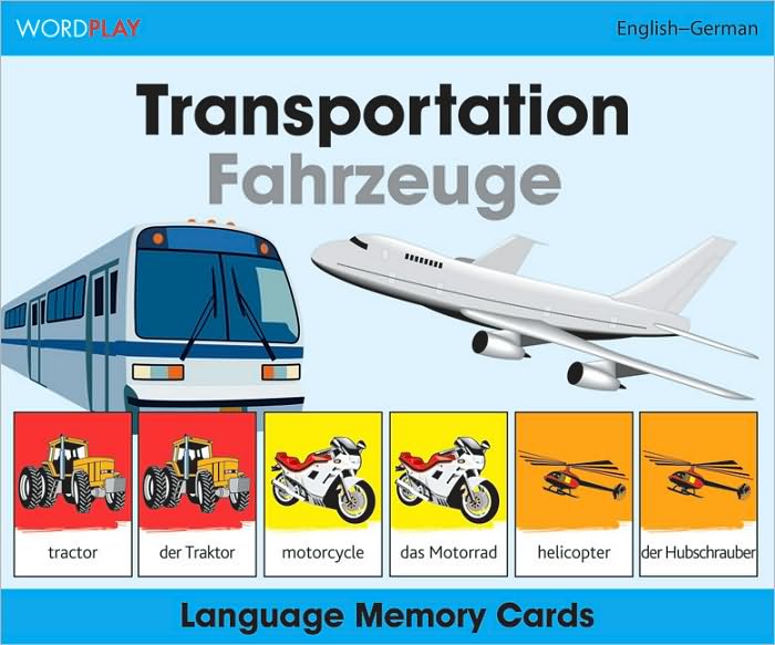 WordPlay Language Memory Cards - Transportation (English-German)