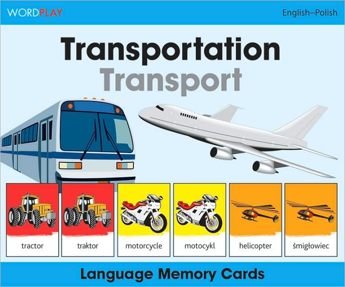 WordPlay Language Memory Cards - Transportation (English-Polish)