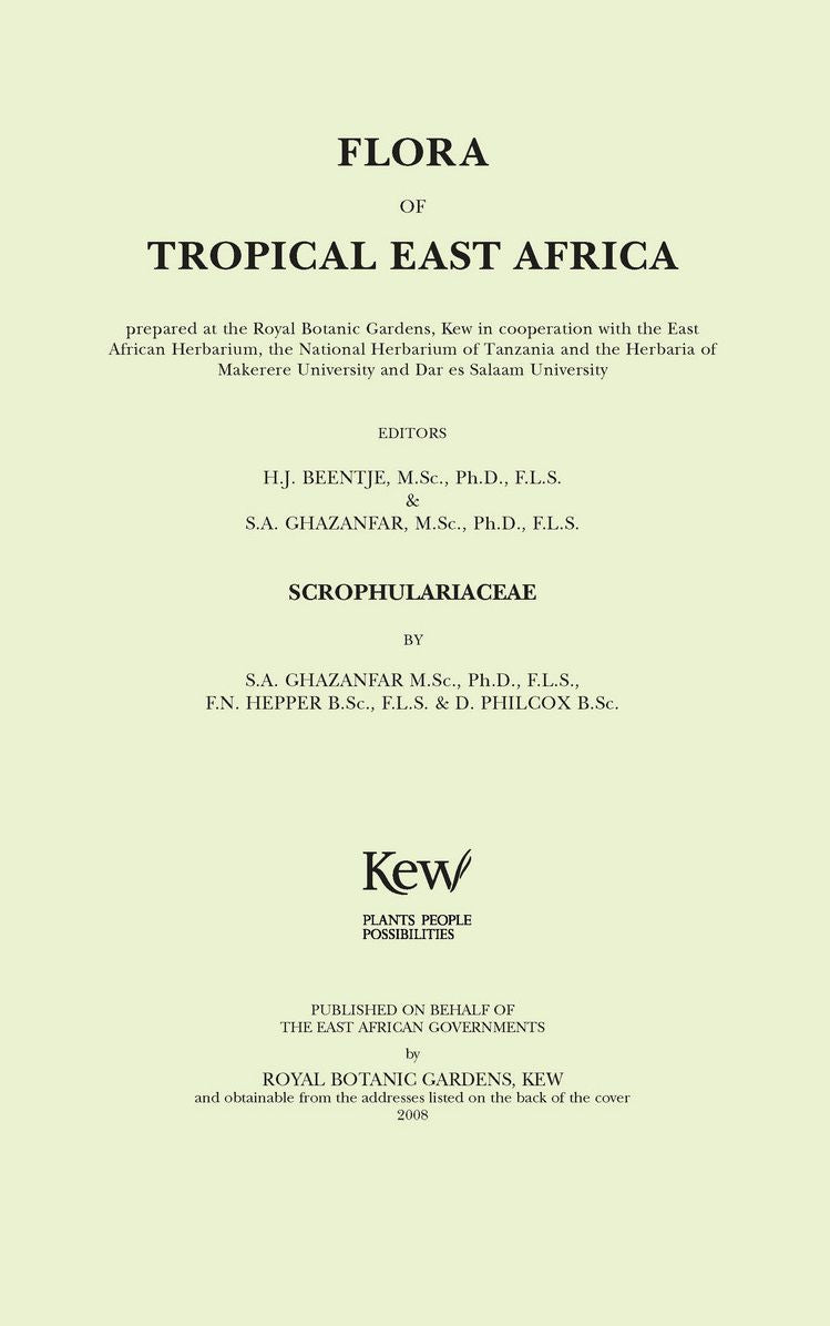 Flora of Tropical East Africa: Scrophulariaceae