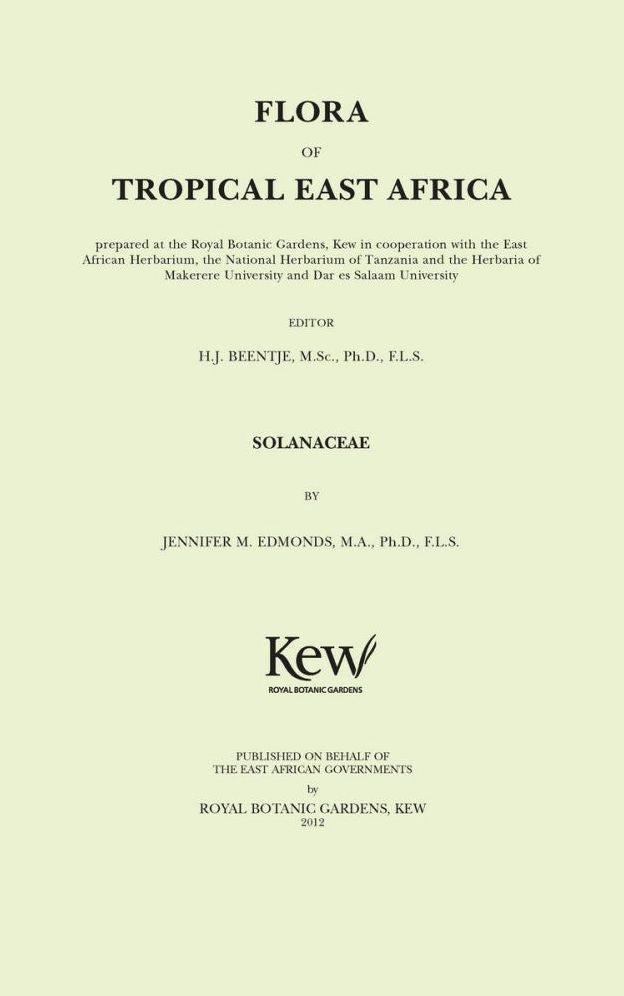 Flora of Tropical East Africa: Solanaceae