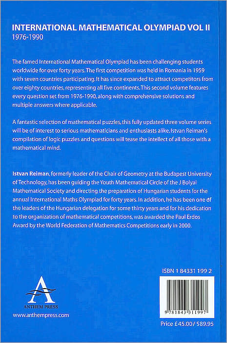International Mathematical Olympiad Volume 2: 1976?1990