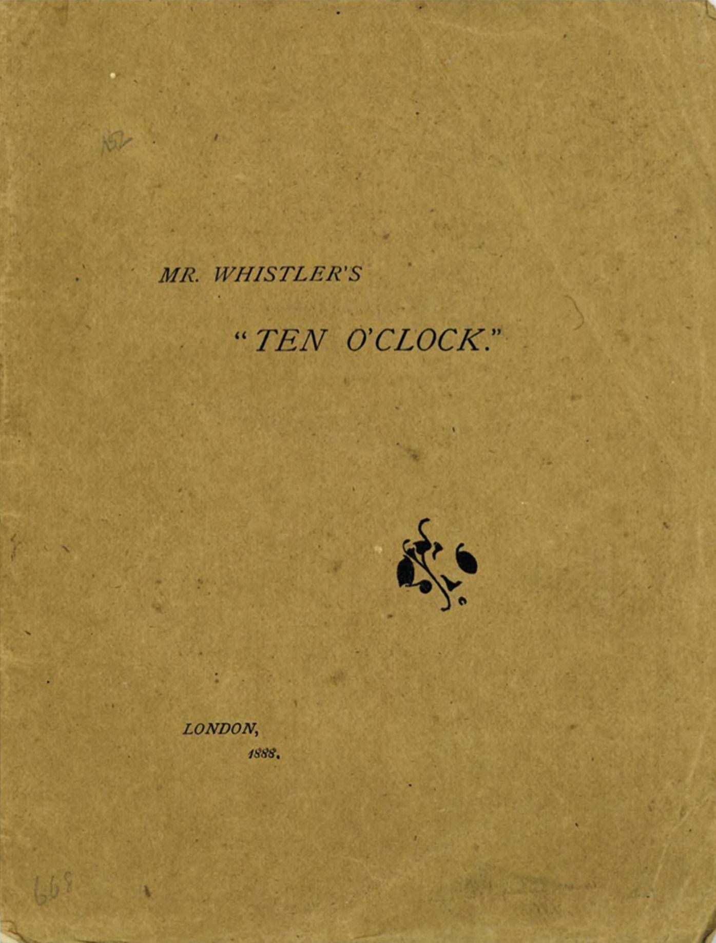 Mr. Whistler's "Ten O'Clock"