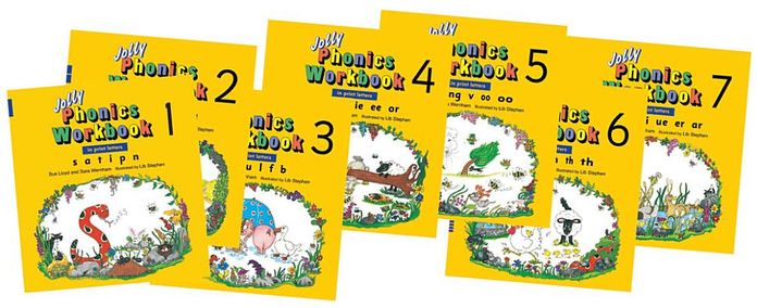 Jolly Phonics Workbooks 1-7 (US Print Letters): Full Set of Workbooks Covering All 42 Sounds