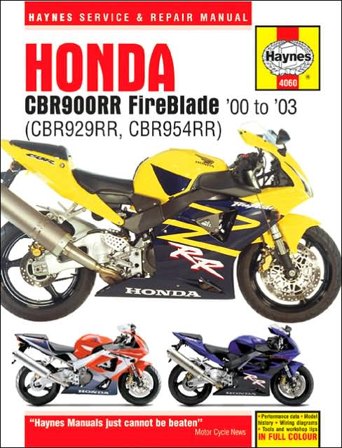 Honda CBR900RR Fireblade '00 to '03 (CBR929RR, CBR954RR)