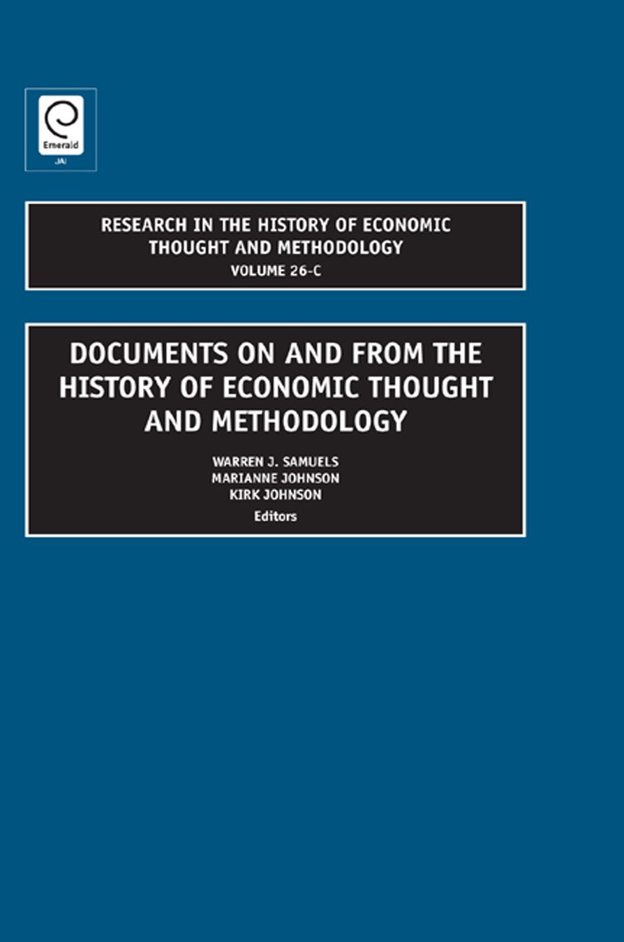 Research in the History of Economic Thought and Methodology, Volume 26C