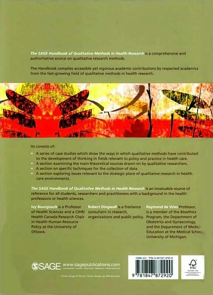 The SAGE Handbook of Qualitative Methods in Health Research