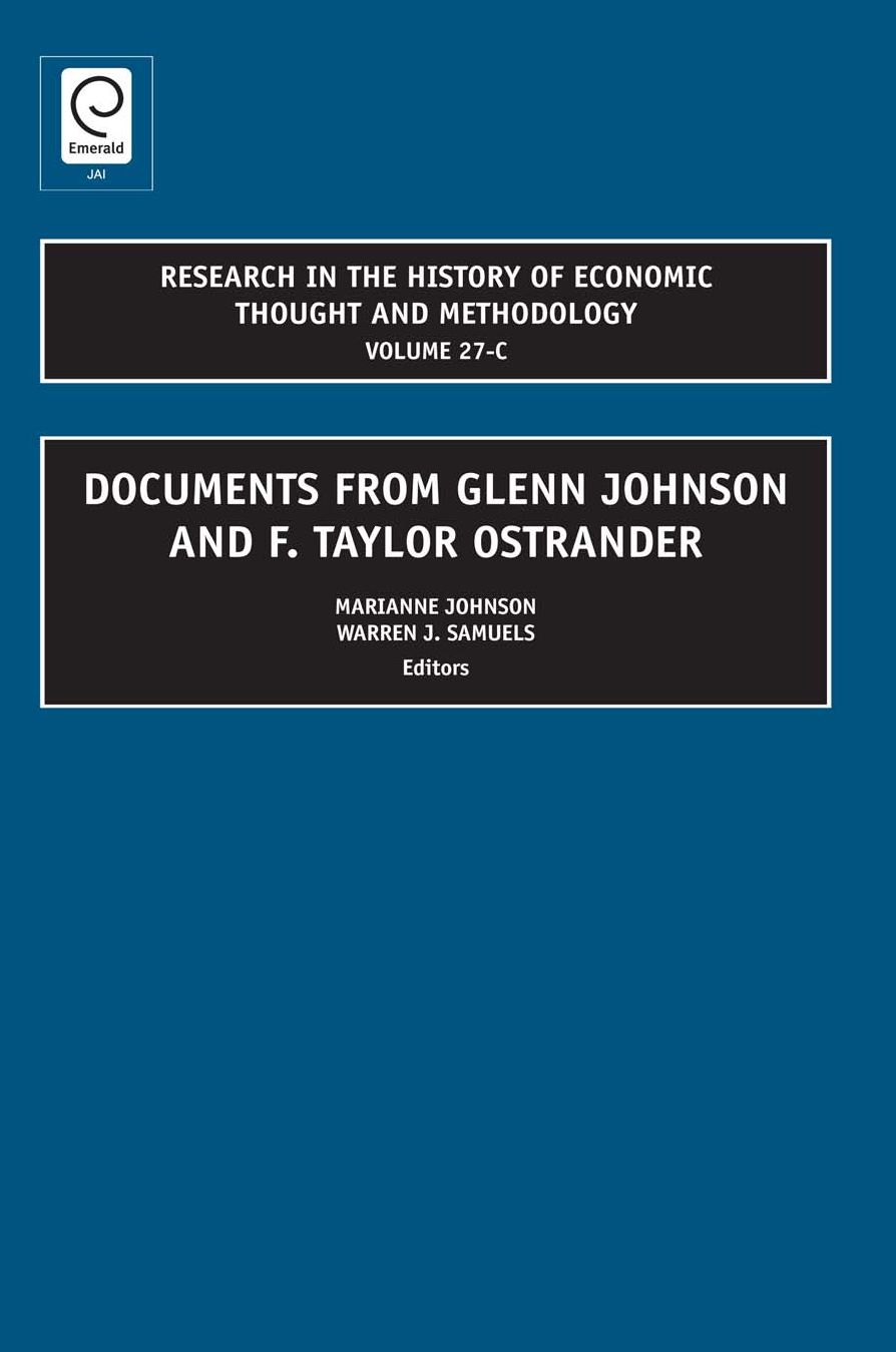 Documents from Glenn Johnson and F. Taylor Ostrander (Volume 27C)