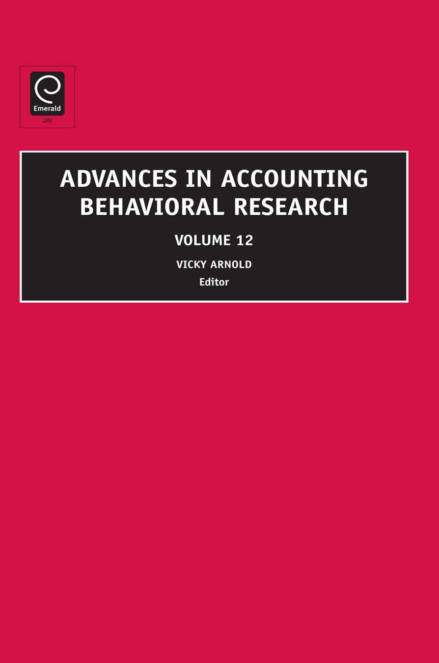 Advances in Accounting Behavioral Research Volume 12