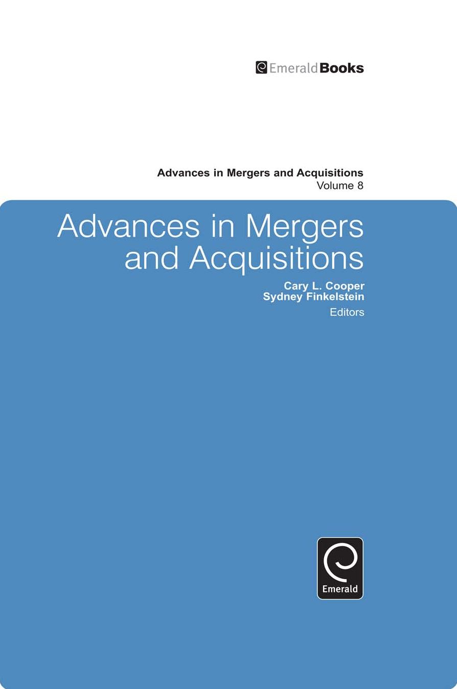 Advances in Mergers and Acquisitions, Volume 8