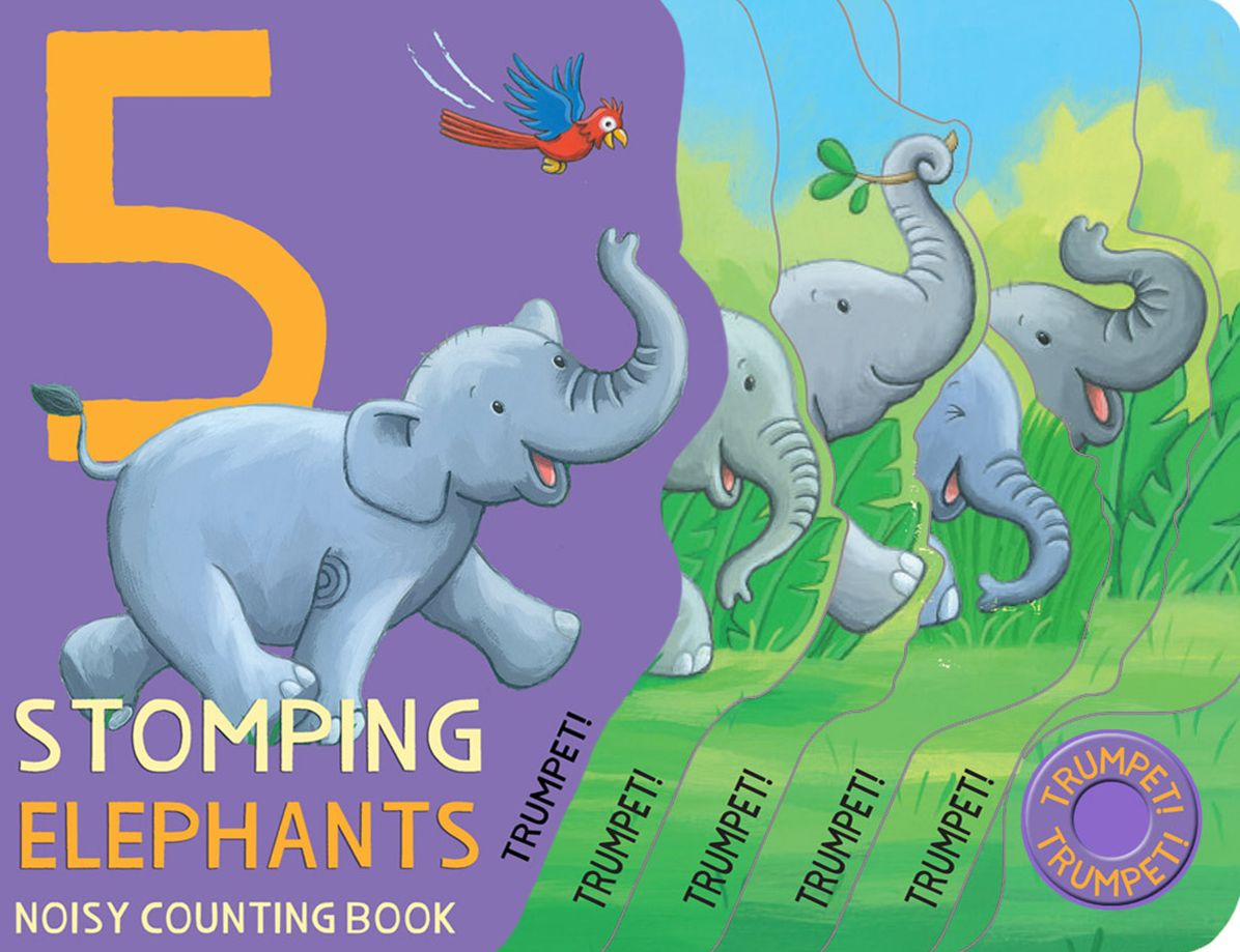 Five Stomping Elephants